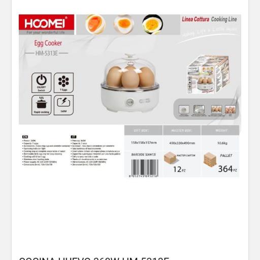 Hervidor huevos eléctrico Hoomei 5313E