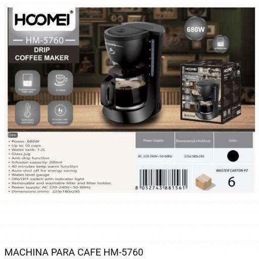 Cafetera eléctrica de goteo Hoomei 5760 10 tazas 