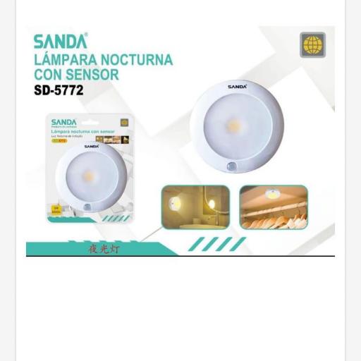 Lámpara nocturna con sensor de movimiento. Sanda 5772