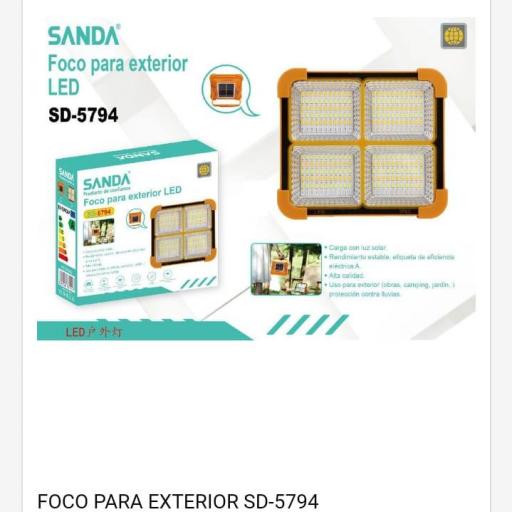 Foco led para exterior Sanda 5794 de carga solar 