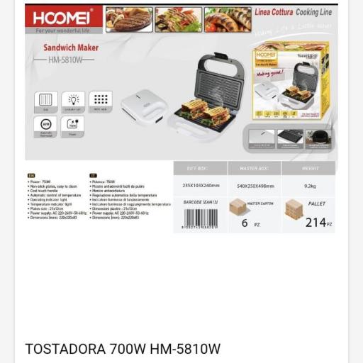 Tostadora eléctrica Hoomei de 700 W 5810W