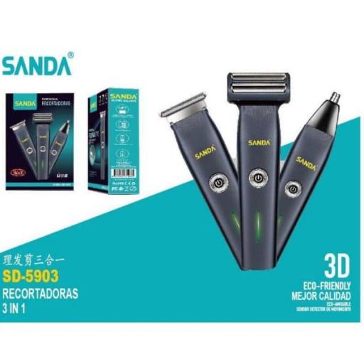 Rapadora 3 en 1 recargable Sanda 5903