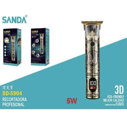 Rapadora recargable Sanda 5904 con indicador digital