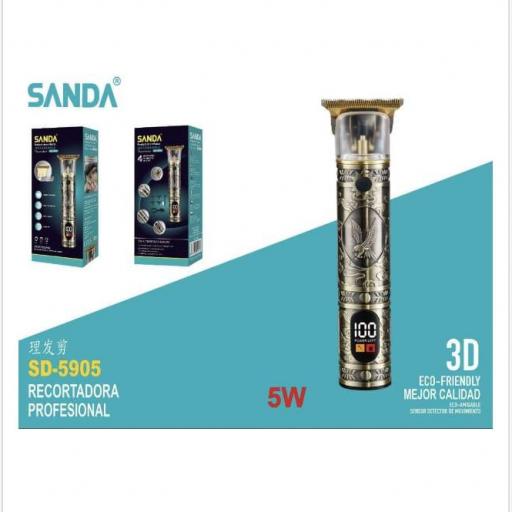 Rapadora recargable Sanda 5905 con indicador digital