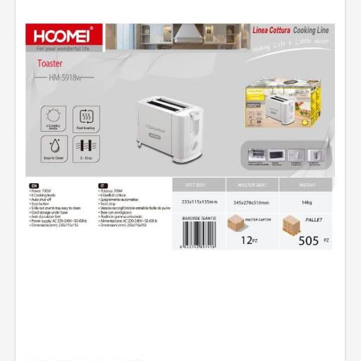 Tostadora eléctrica Hoomei 5918