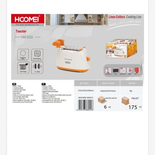 Tostadora eléctrica Hoomei 5926