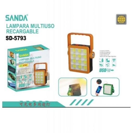 Lámpara multiuso recargable Sanda 5793