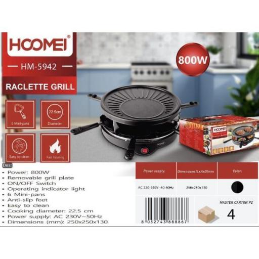 Plancha raclette grill Hoomei 5942