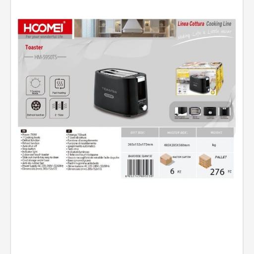 Tostadora eléctrica Hoomei 5950TS