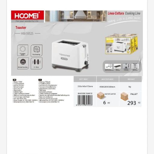 Tostadora eléctrica Hoomei 5952