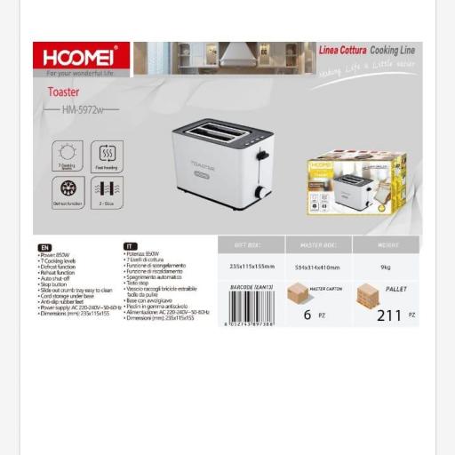 Tostadora Eléctrica Hoomei 5972