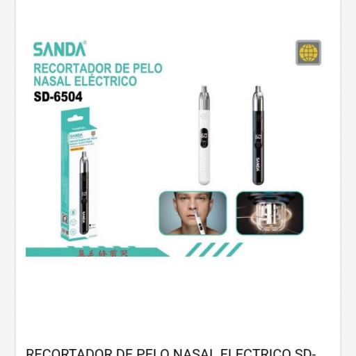 Recortador de vello electrónico para nariz con indicador digital de carga Sanda 6504.Precio unidad 