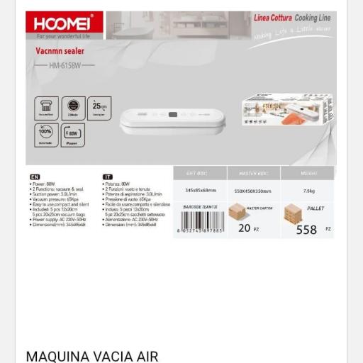 Selladora al vacío eléctrica Hoomei 6158B.Precio unidad  [1]