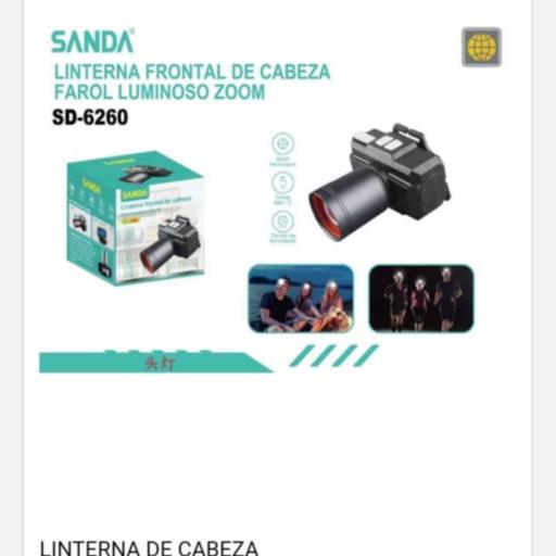 Linterna frontal recargable Sanda 6260