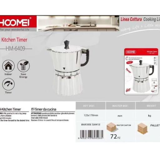 Temporizador de cocina con forma de cafetera Hoomei 6409