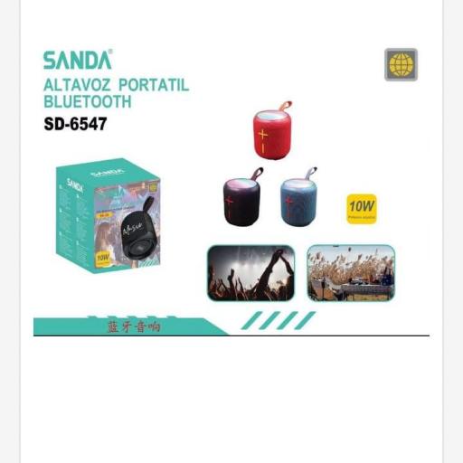 Mini altavoz portátil recargable bluetooth.Precio unidad.Sanda 6547