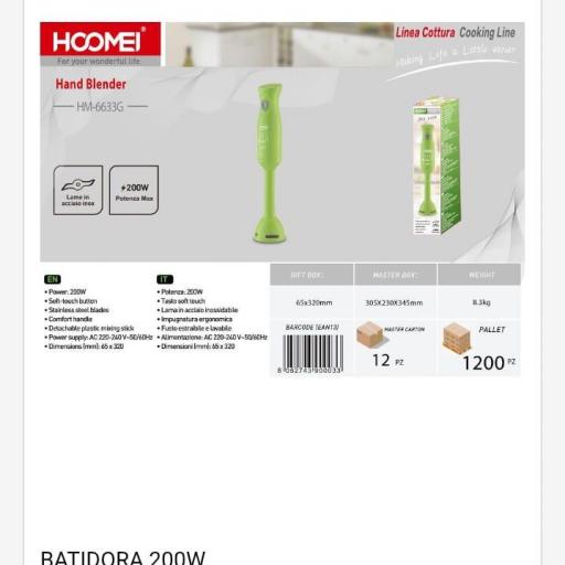 Batidora eléctrica Hoomei 6633 G 