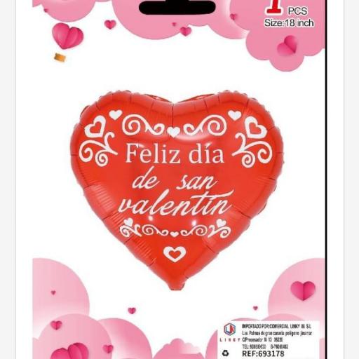 Globo "Feliz Día de San Valentín" 