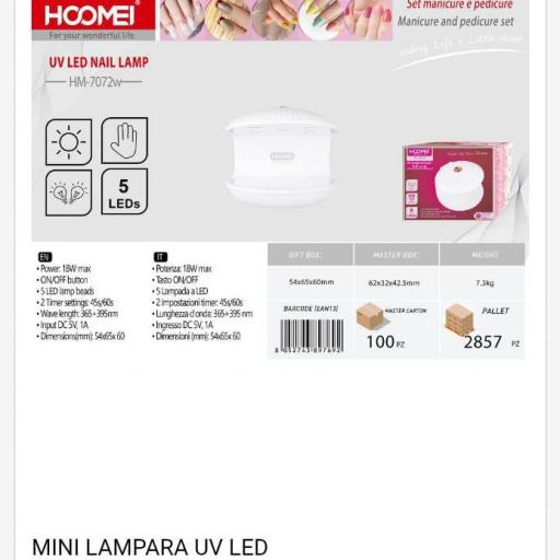Mini lámpara eléctrica UV manicura Hoomei 7072