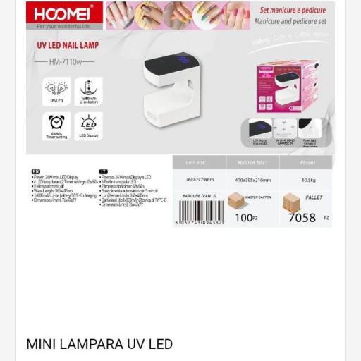 Mini lámpara portátil UV manicura Hoomei 7110W