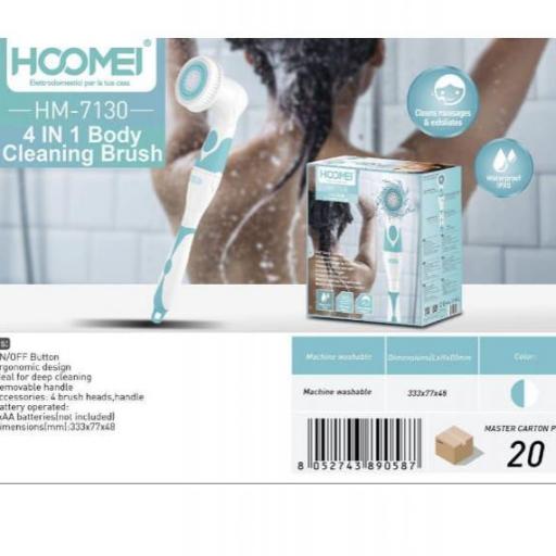 Cepillo electrónico de limpieza corporal para ducha Hoomei 7130