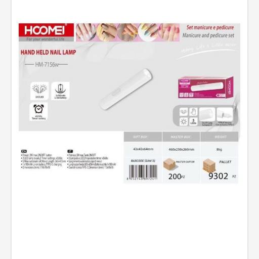 Mini lámpara led portátil de bolsillo para manicura Hoomei 7156