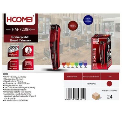 Rapadora recargable para barba Hoomei 7238R