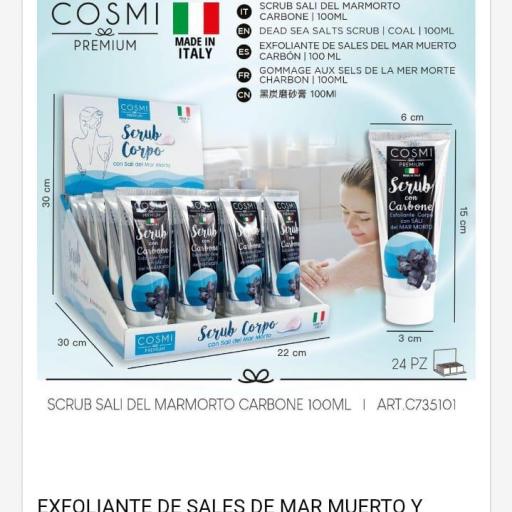 Cosmi Exfoliante de Sales de Mar Muerto y Carbón.Precio unidad. Ref.735101