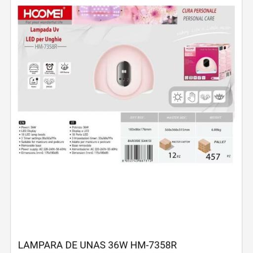 Mini lámpara de manicura Hoomei 7358R