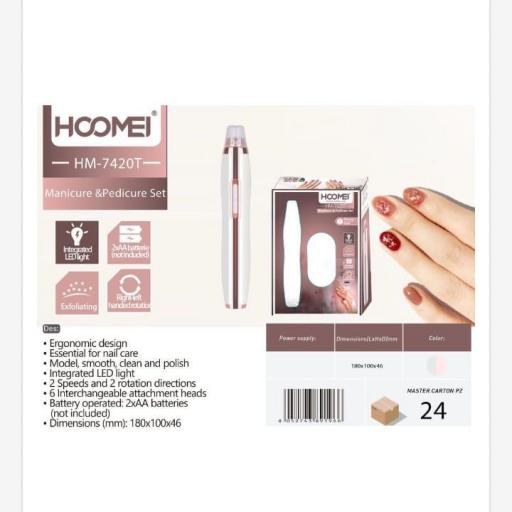 Torno portátil manicura/pedicura Hoomei 7420