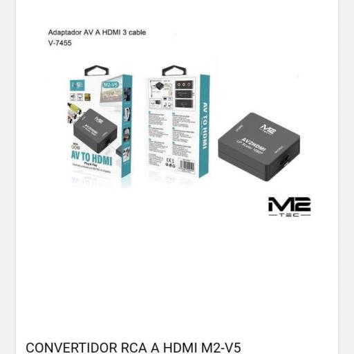 Adaptador/convertidor cable RC-AV a HDMI 