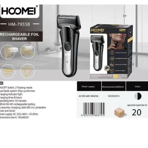 Afeitadora portátil recargable Hoomei 7955B