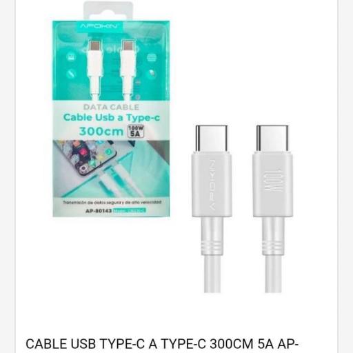 Cable USB tipo C a Tipo C Modelo 80143