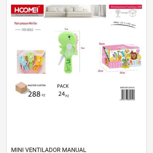 Mini ventilador manual infantil.Precio unidad.Hoomei 8063