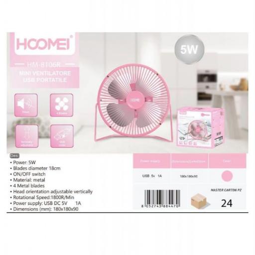 Mini Ventilador de escritorio USB Hoomei 8106 [1]