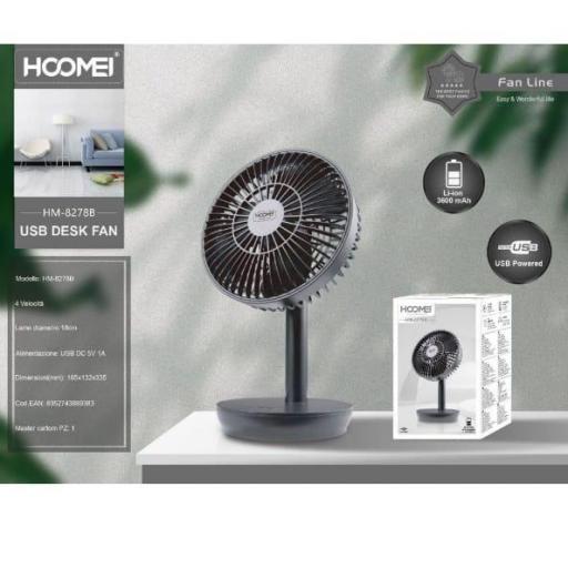 Ventilador portátil recargable Hoomei 8278W