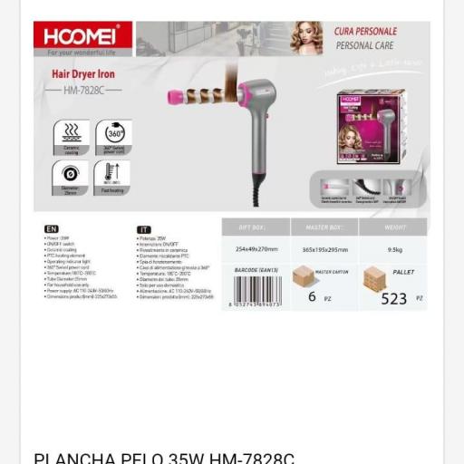 Plancha para cabello especial ondas Hoomei 7828C