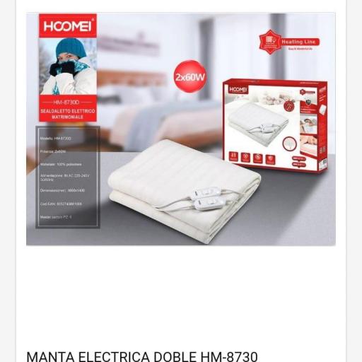 Manta eléctrica doble Hoomei 8730D