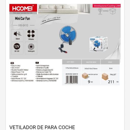 Mini ventilador silencioso eléctrico para coche Hoomei 8410