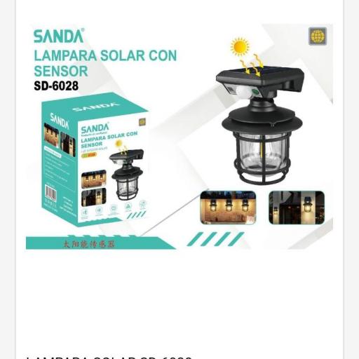 Lámpara solar con sensor Sanda 6028