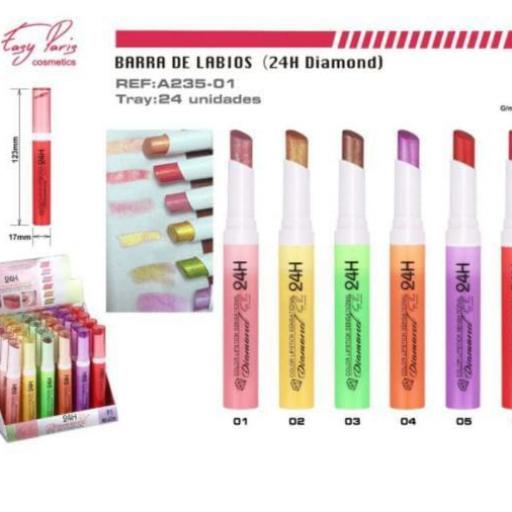 Barra de labios "Easy Paris" efecto Diamond  A-23501 efecto 24 h 