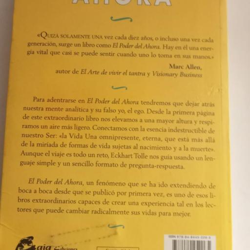 Libro de segunda mano "El poder del Ahora".  [1]