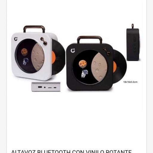 Altavoz bluetooth diseño Vinilo flotante.Precio unidad 