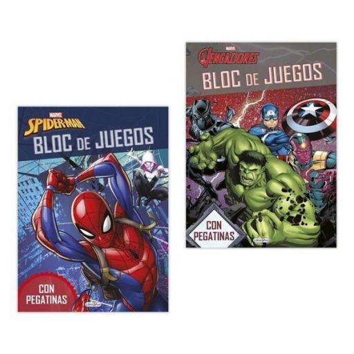 Bloc de juegos con pegatinas Marvel.Precio unitario 