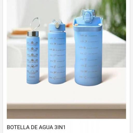 Botella deportiva 3 en 1.