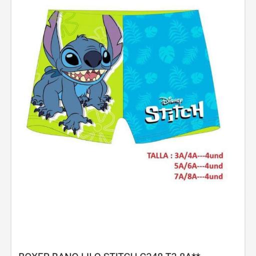 Boxer baño infantil "Stitch".Precio unidad 