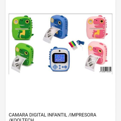 Cámara digital infantil con impresión.Precio unidad.Kooltech 