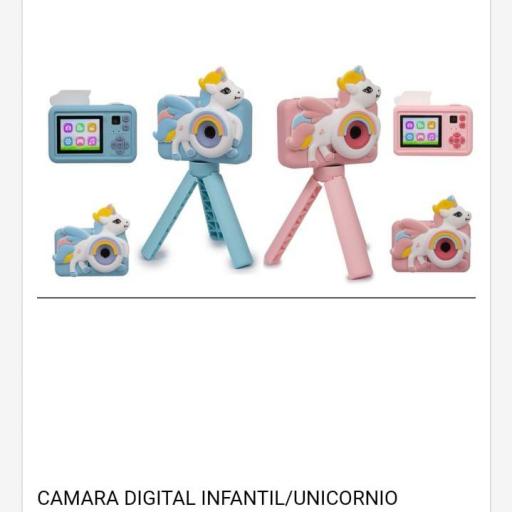 Cámara digital infantil "Unicornio".Precio unidad.Kooltech 