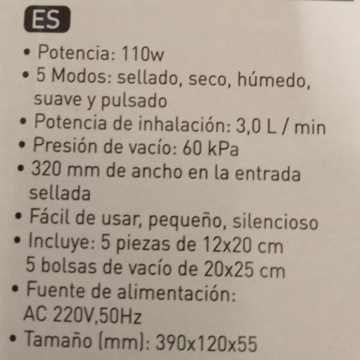 Selladora eléctrica al vacío de alimentos Hoomei 6175W [1]