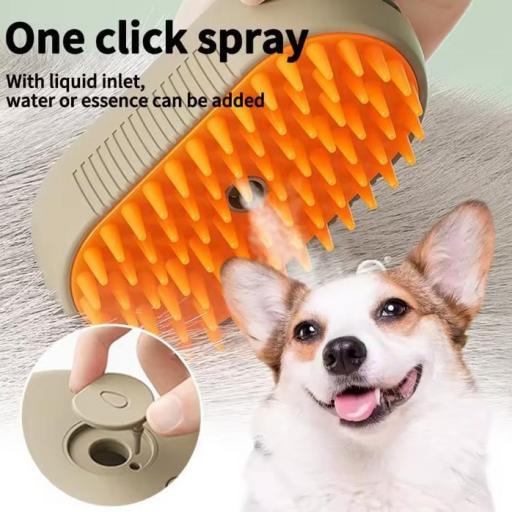 Cepillo para mascotas con pulverizador de vapor.Precio unidad 
